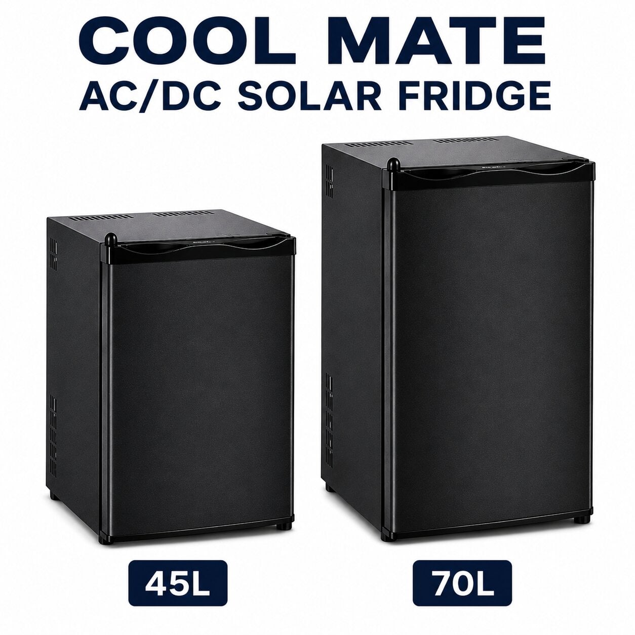 coolmate solar 12v fridge campervan black