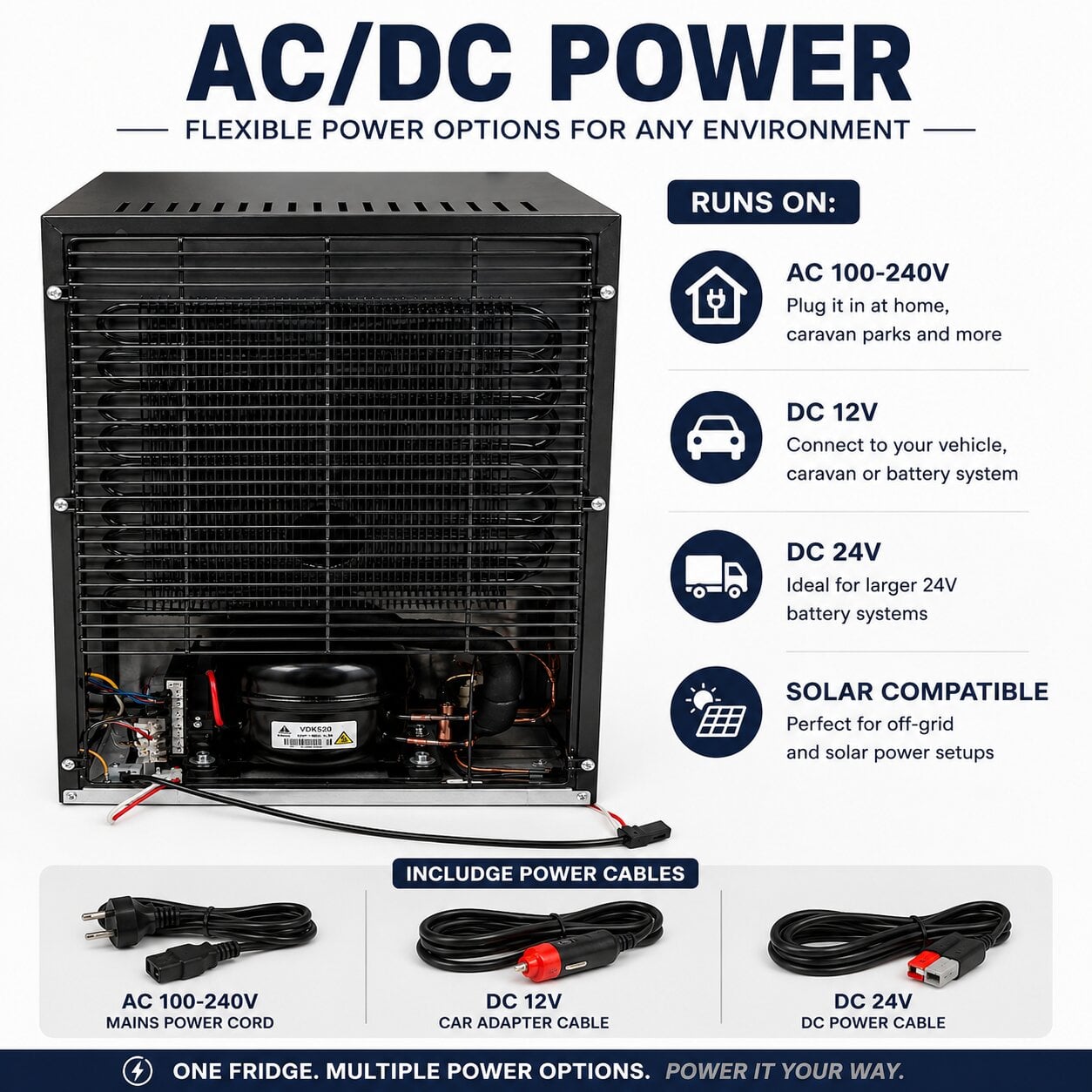 coolmate solar 12v fridge campervan power