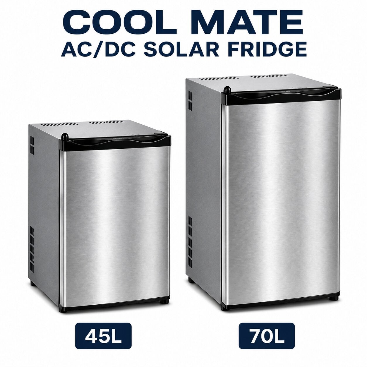 coolmate solar 12v fridge campervan silver