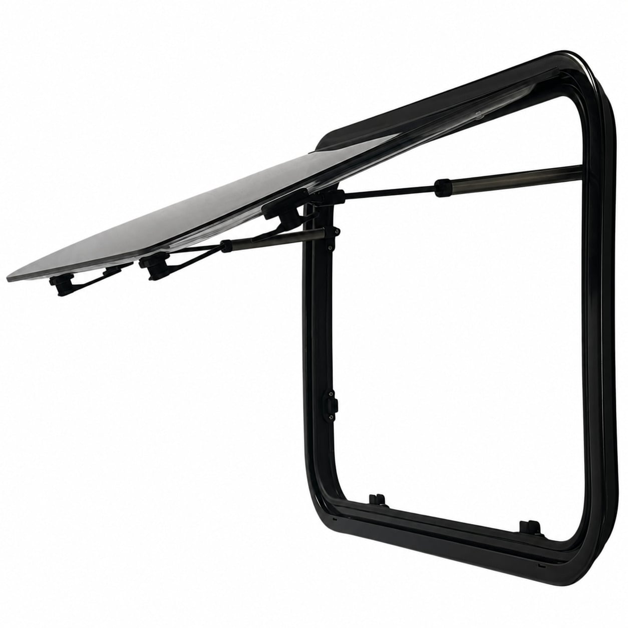 curved round black van conversion window blind 2