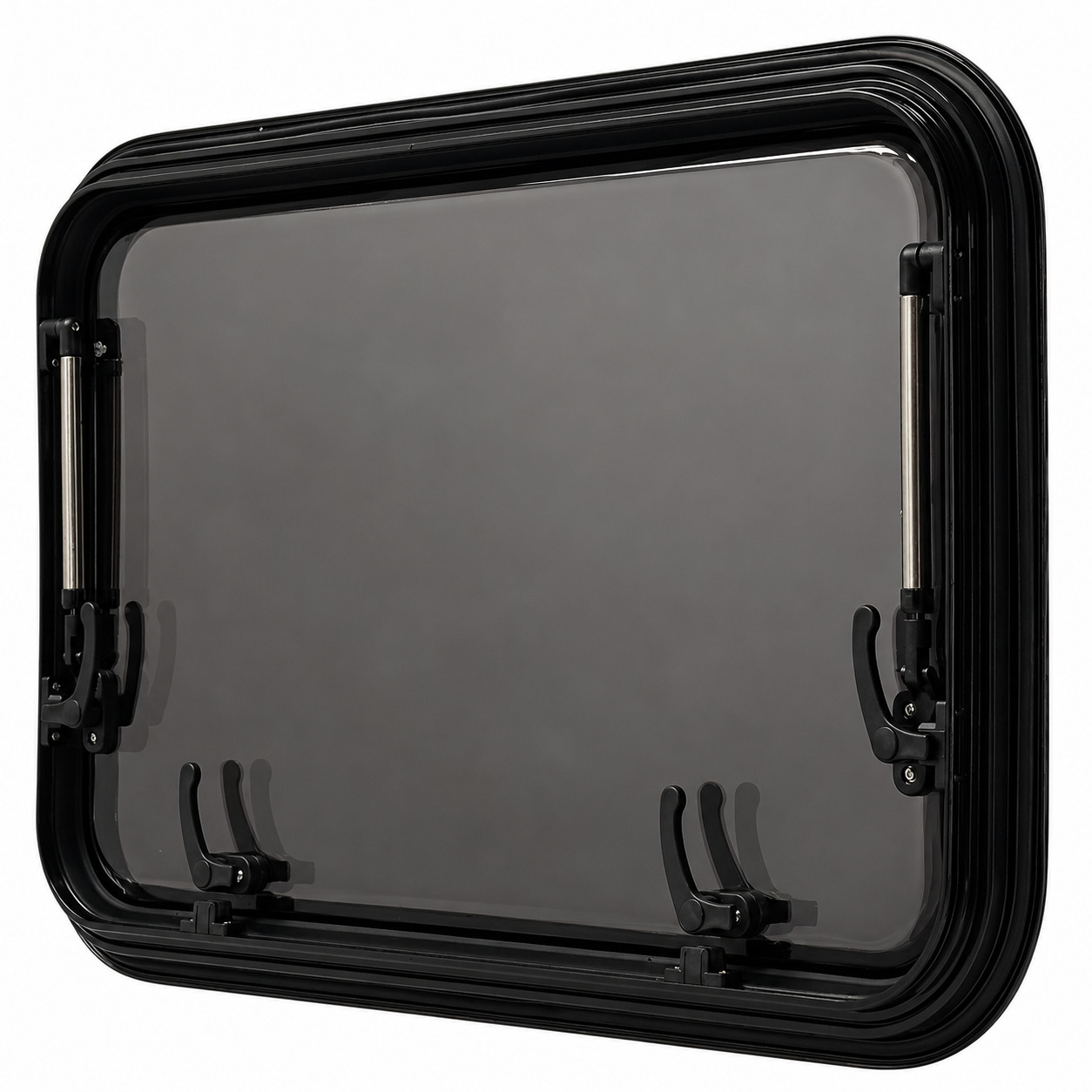 curved round black van conversion window blind 4