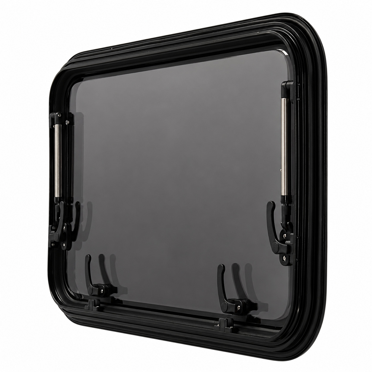 curved round black van conversion window blind 6