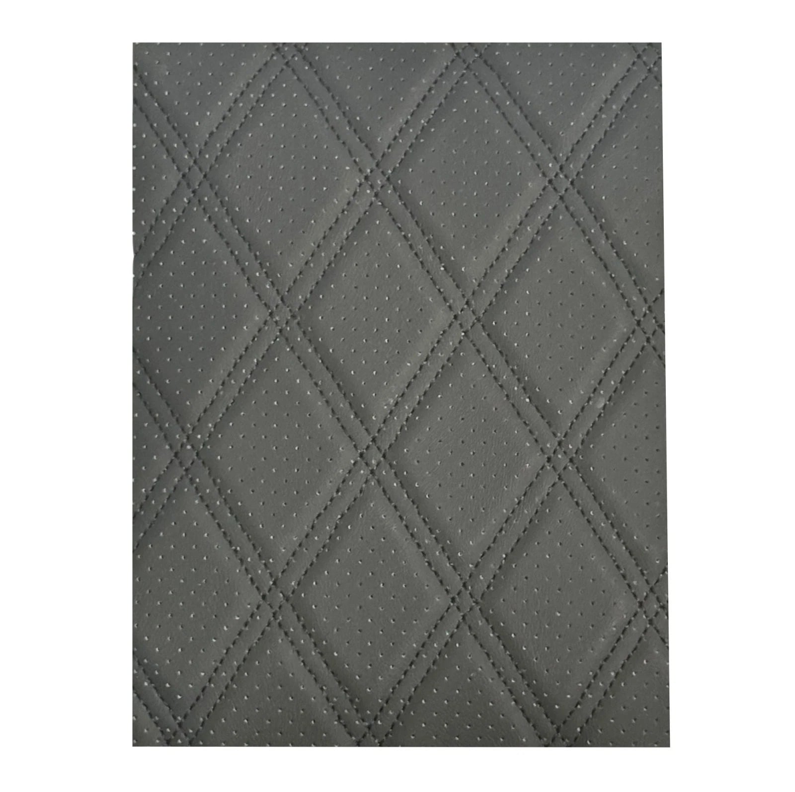 diamond quilted black leather perforated 4mm pattern close up