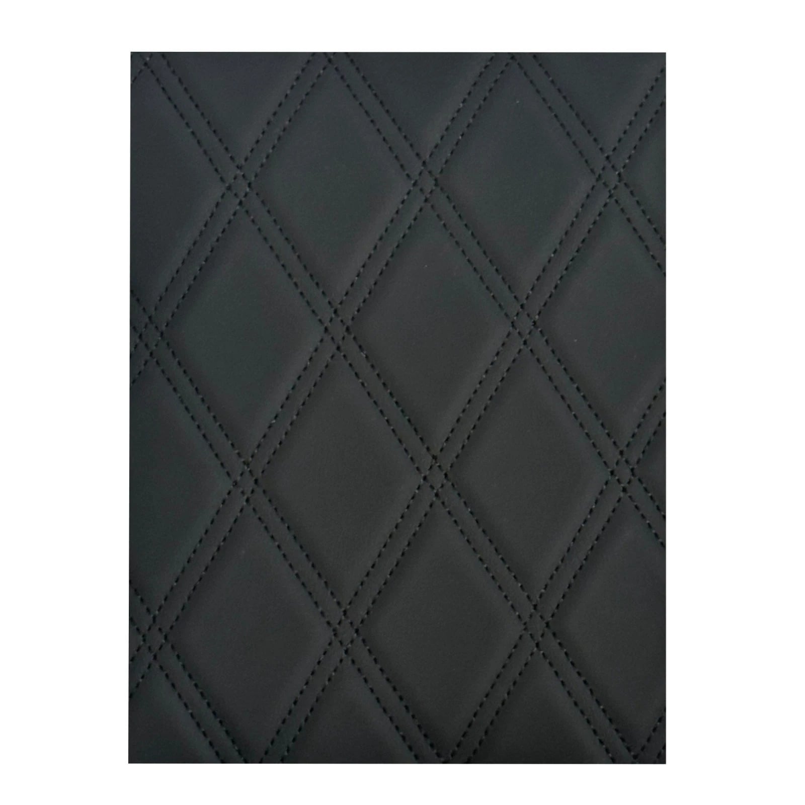 diamond quilted leather black 4mm close up pattern